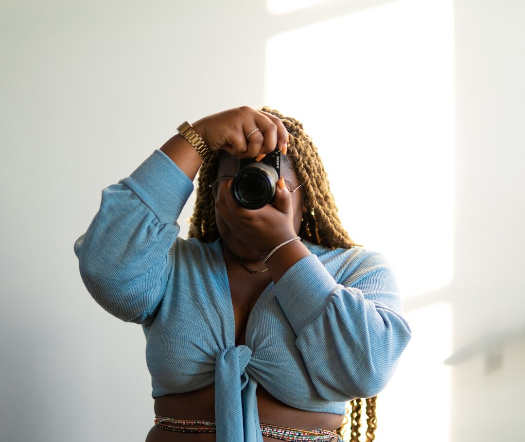 Danish female documentary photographer with camera