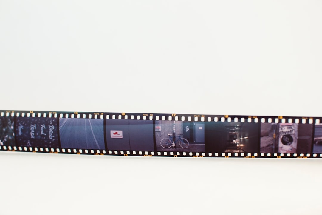 Rolls of film negatives on a lightbox